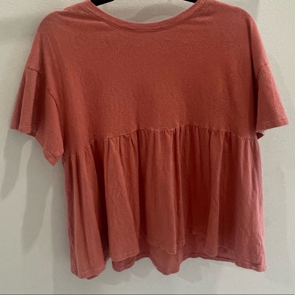 Light pink peplum shirt top